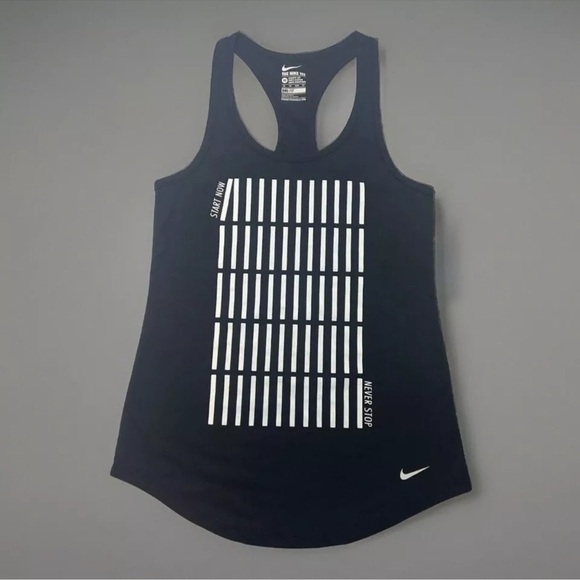 The Nike XS Tee Ladies X Small Dri fit Athletic tank White Black Track Running - Picture 1 of 5